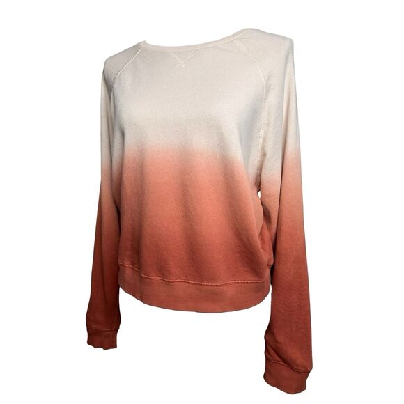 Marine Layer Vintage Terry Sweatshirt Amber Brown Dip Dye Size M - Picture 4 of 12